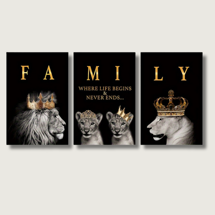 Lisslune | SavannaMajesty - Lion Family Artwork Set