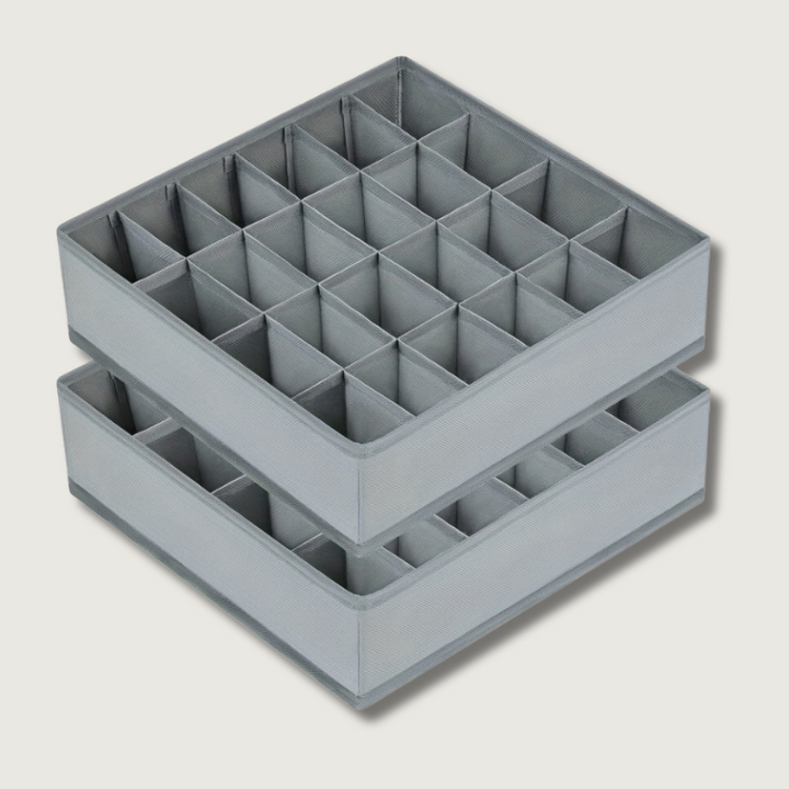 Lisslune | FoldBox - 2-Pack Collapsible Storage Bins with 24 Compartments