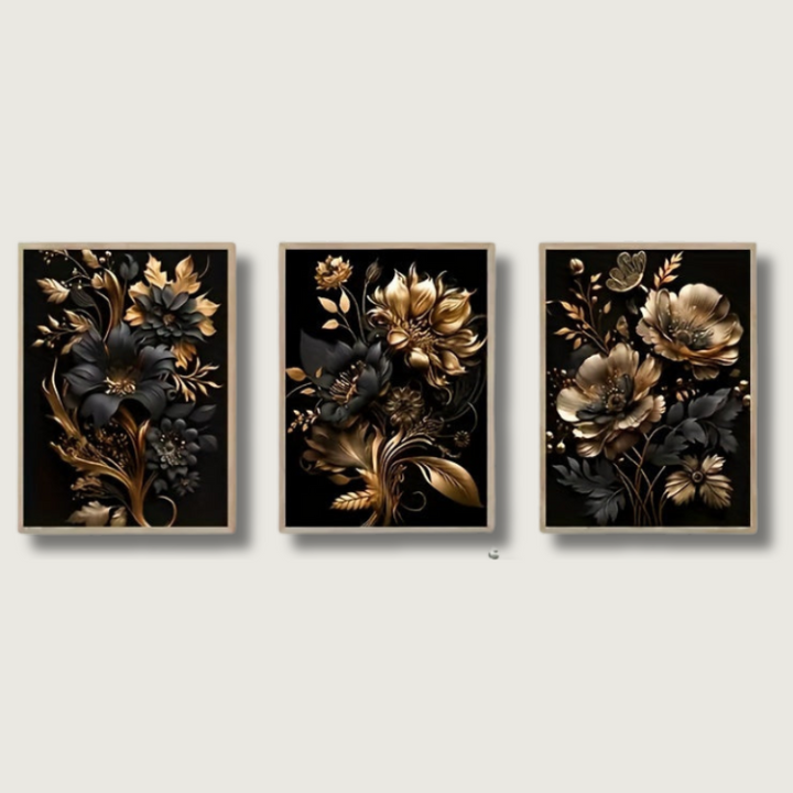 Lisslune | LuxeBloom - Golden Flower Wall Decor