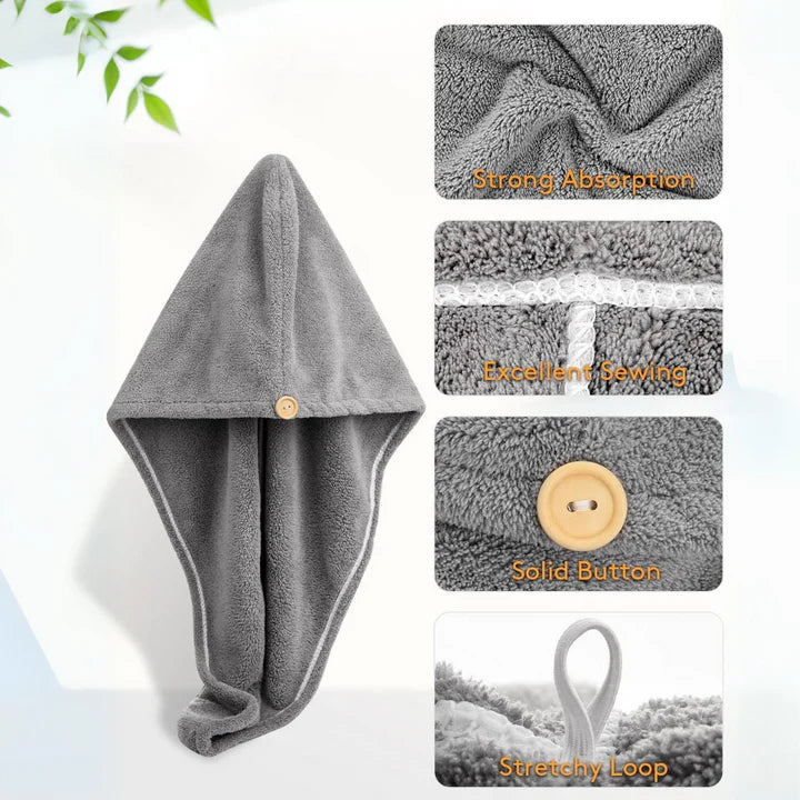 Lisslune | Microfiber Hair Towel Set | 3 Pack for Quick Drying