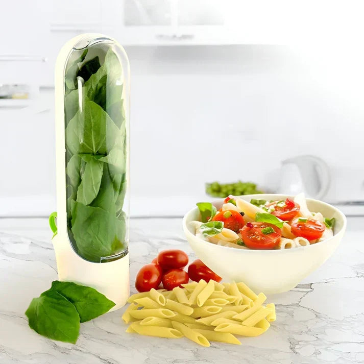Lisslune | Airtight herb container for longer freshness & space-saving storage