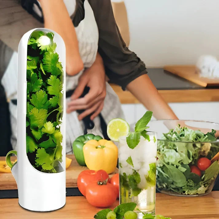 Lisslune | Airtight herb container for longer freshness & space-saving storage