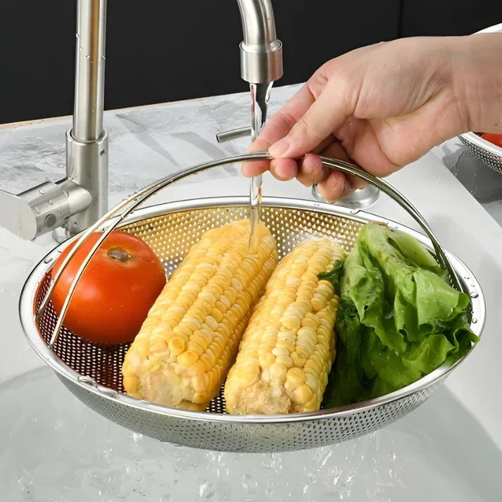 Lisslune | Stainless Steel Steamer Basket – Collapsible Mesh & Draining Bowl for the Kitchen