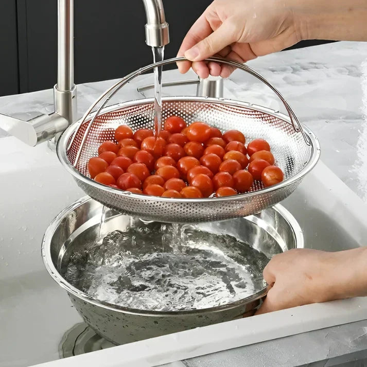 Lisslune | Stainless Steel Steamer Basket – Collapsible Mesh & Draining Bowl for the Kitchen
