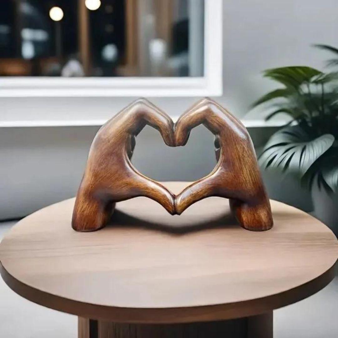 Lisslune | LoveSculpt Handcrafted Wooden Heart Decoration – Symbol of Love & Connection for Home Decor
