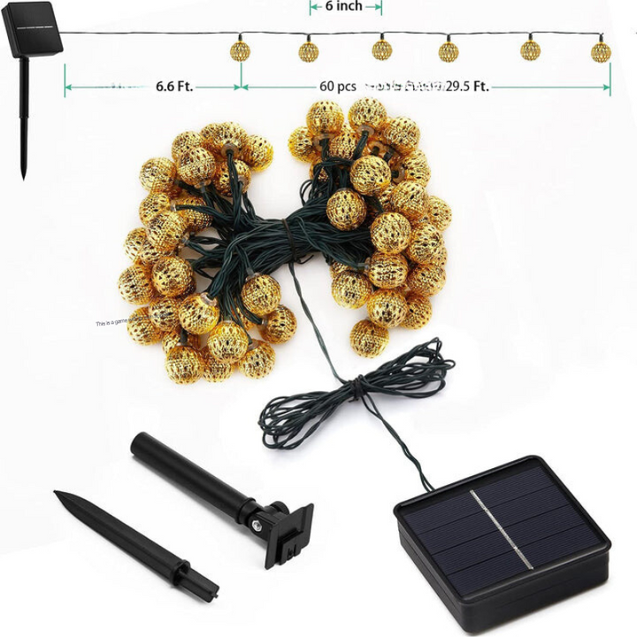 Lisslune | Moroccan Style Waterproof Solar String Lights - SunGlow Strings