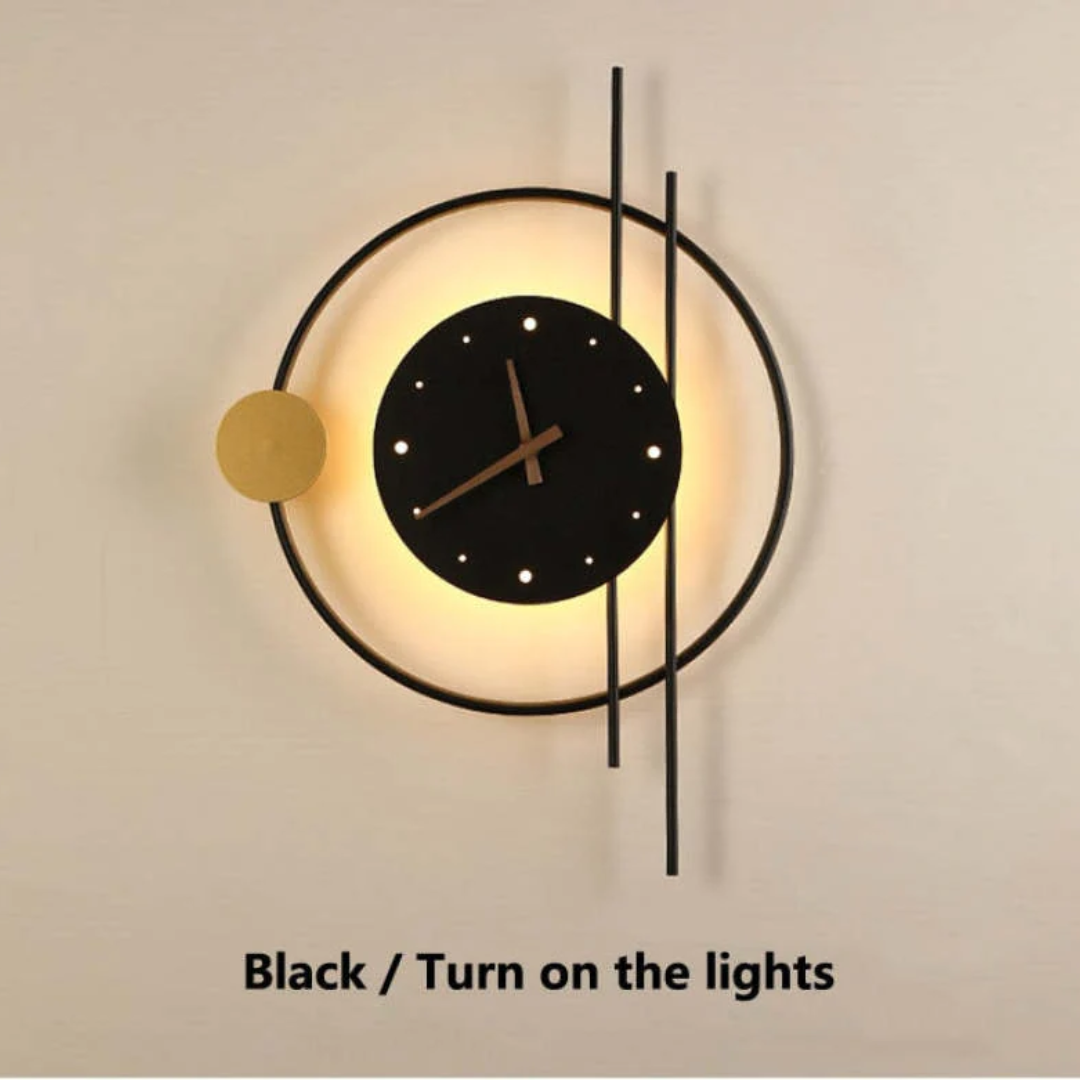 Lisslune | Modern LED wall clock lamp - Chronos