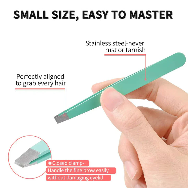 Lisslune | Precision Tweezers Set – 6-piece Eyebrow Kit with Travel Case