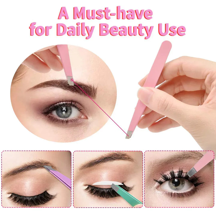 Lisslune | Precision Tweezers Set – 6-piece Eyebrow Kit with Travel Case
