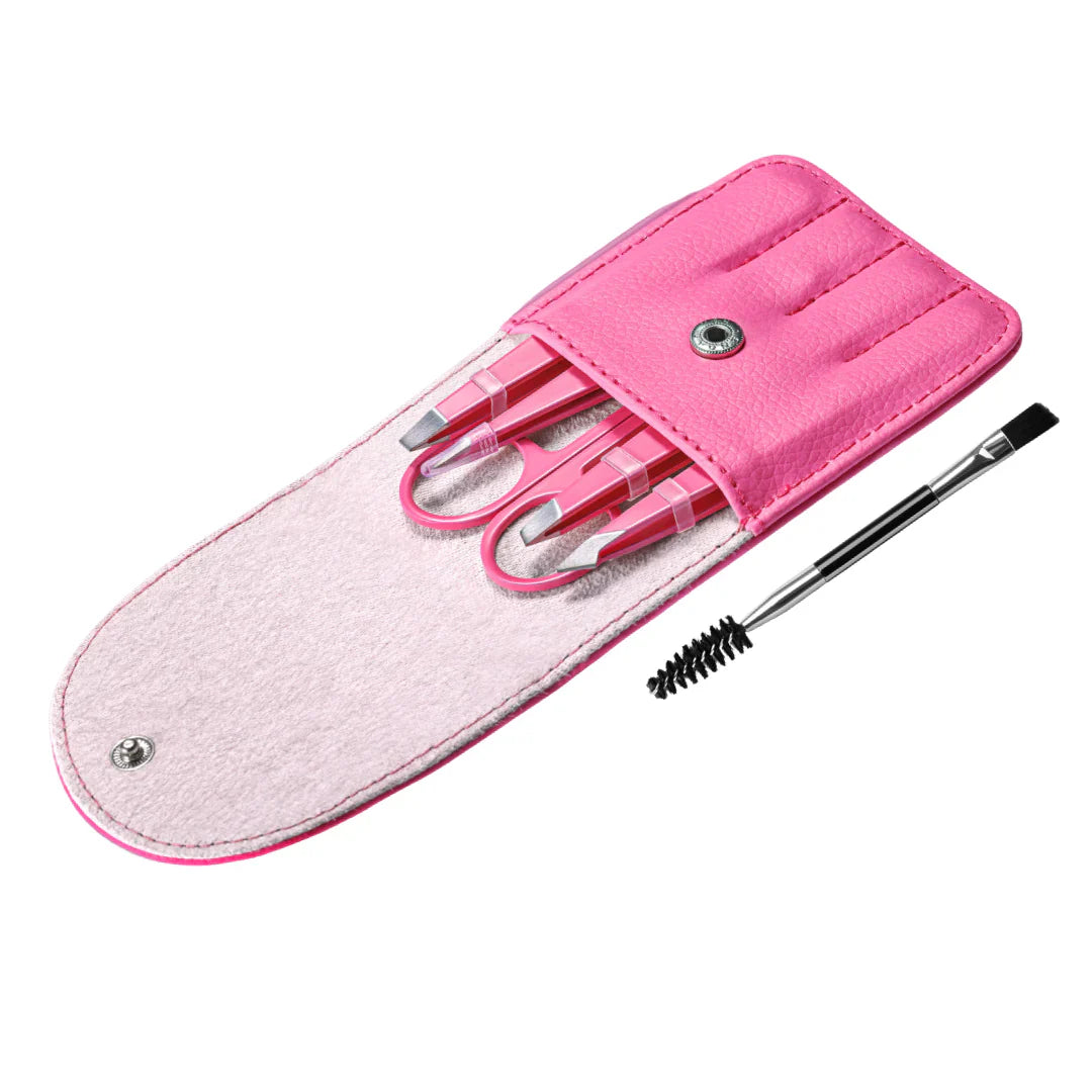 Lisslune | Precision Tweezers Set – 6-piece Eyebrow Kit with Travel Case