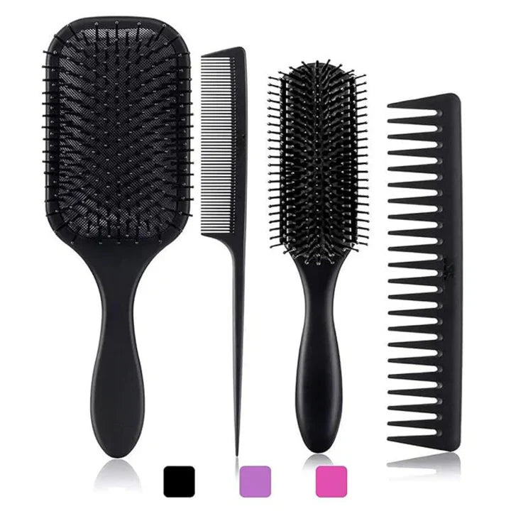 Lisslune | 4-piece detangling hairbrush set