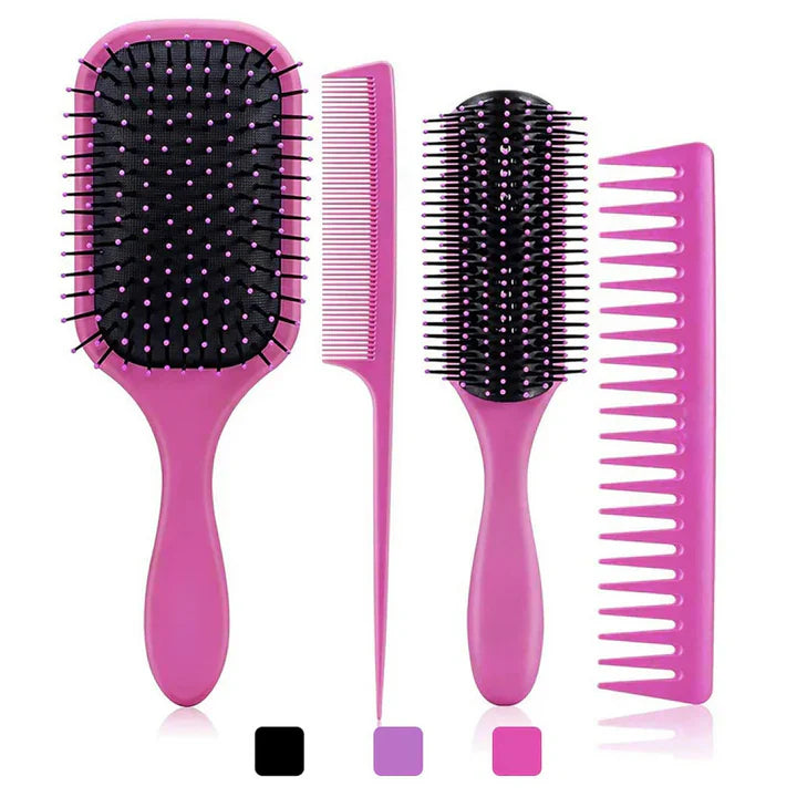 Lisslune | 4-piece detangling hairbrush set