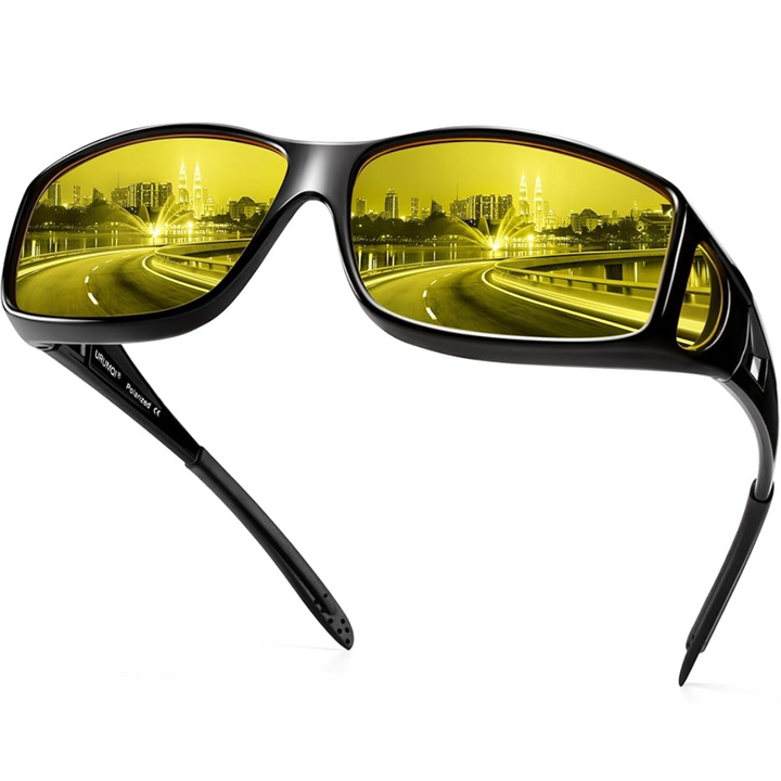 Lisslune | Polarised Night Vision Driving Glasses | Anti-Glare, Lightweight & Ideal for Low-Light Conditions