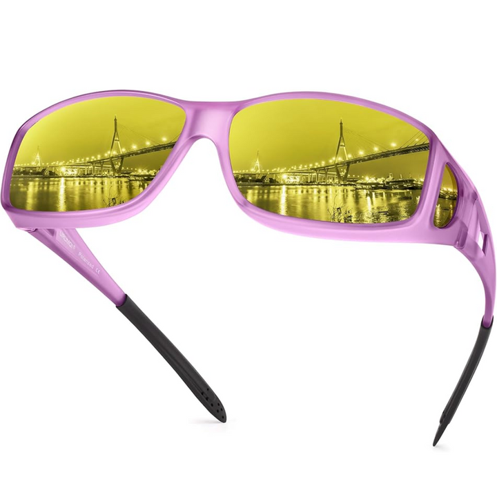 Lisslune | Polarised Night Vision Driving Glasses | Anti-Glare, Lightweight & Ideal for Low-Light Conditions