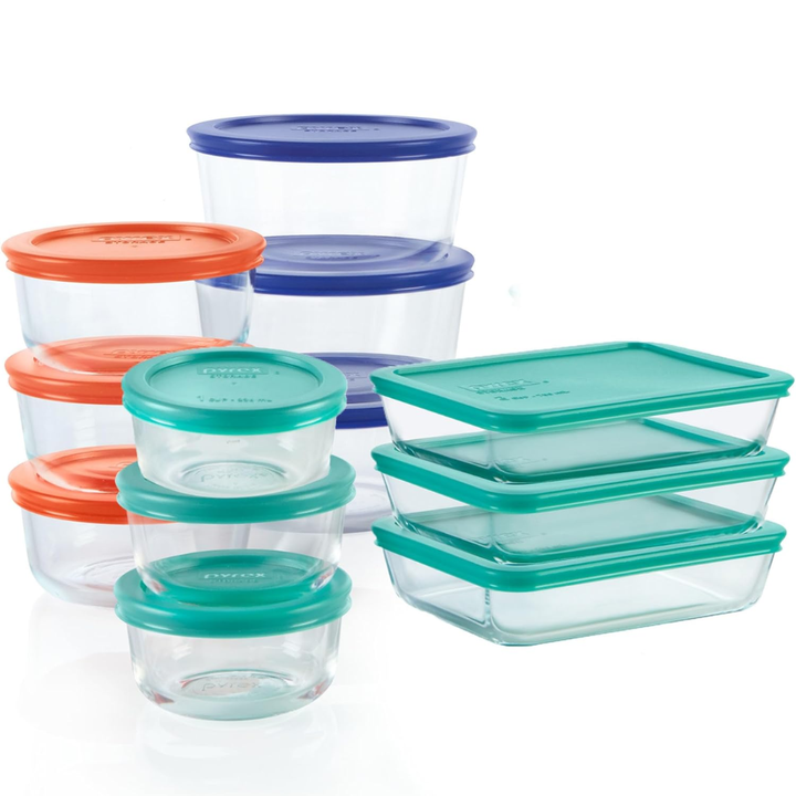Lisslune | 12-piece glass storage set with click lids for freshness & sustainable kitchen organization