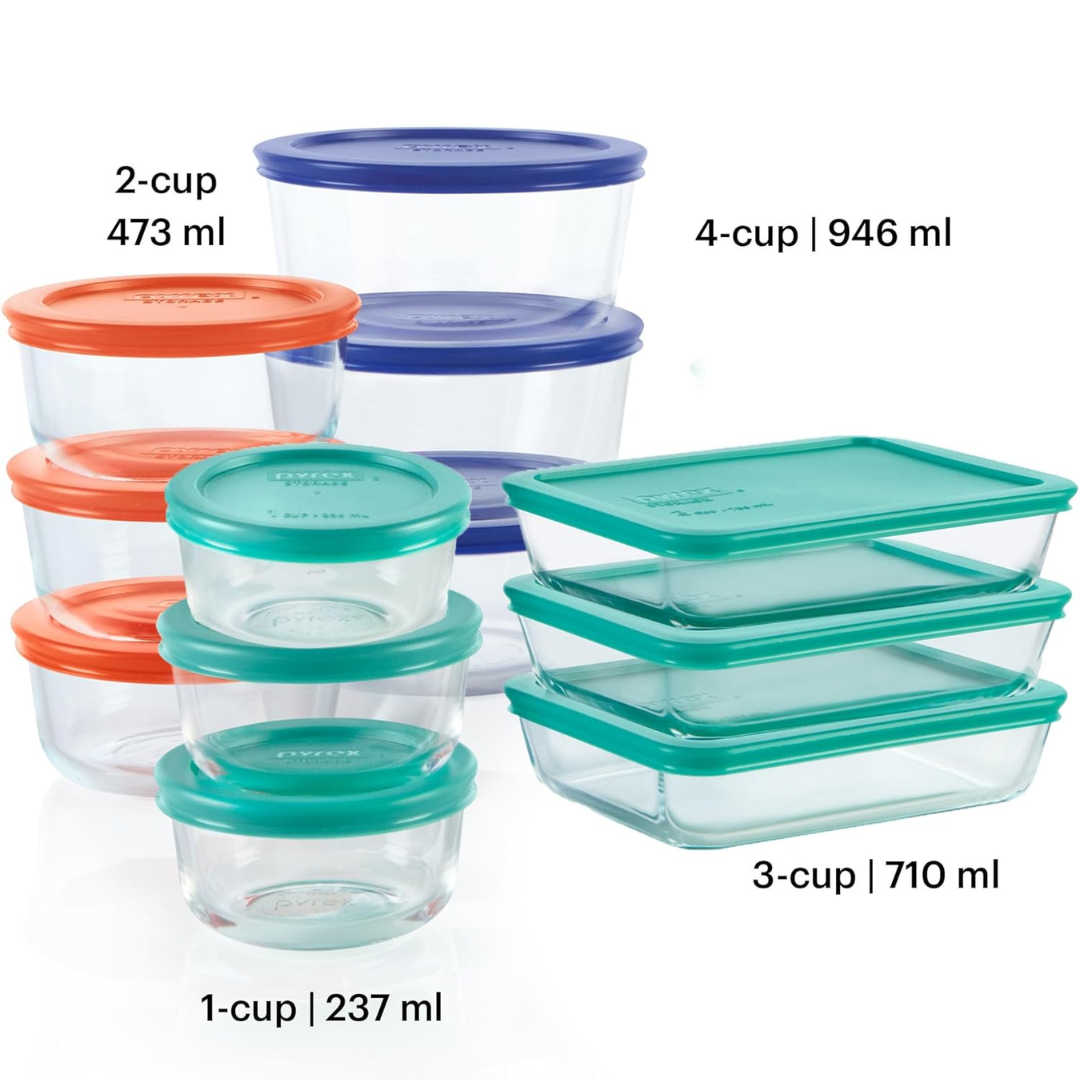 Lisslune | 12-piece glass storage set with click lids for freshness & sustainable kitchen organization