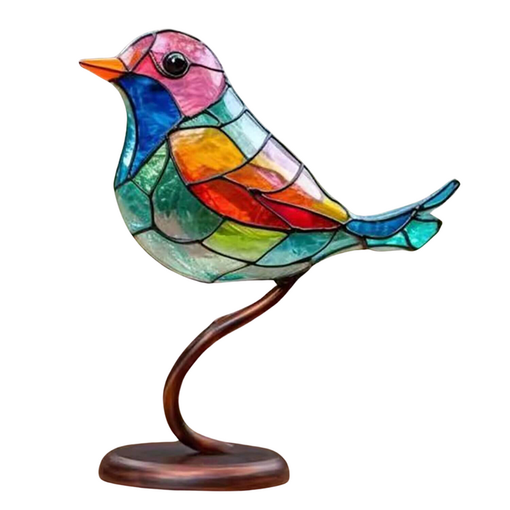 Lisslune | ElegantAviary | Colorful Birds on Branch Desk Ornaments
