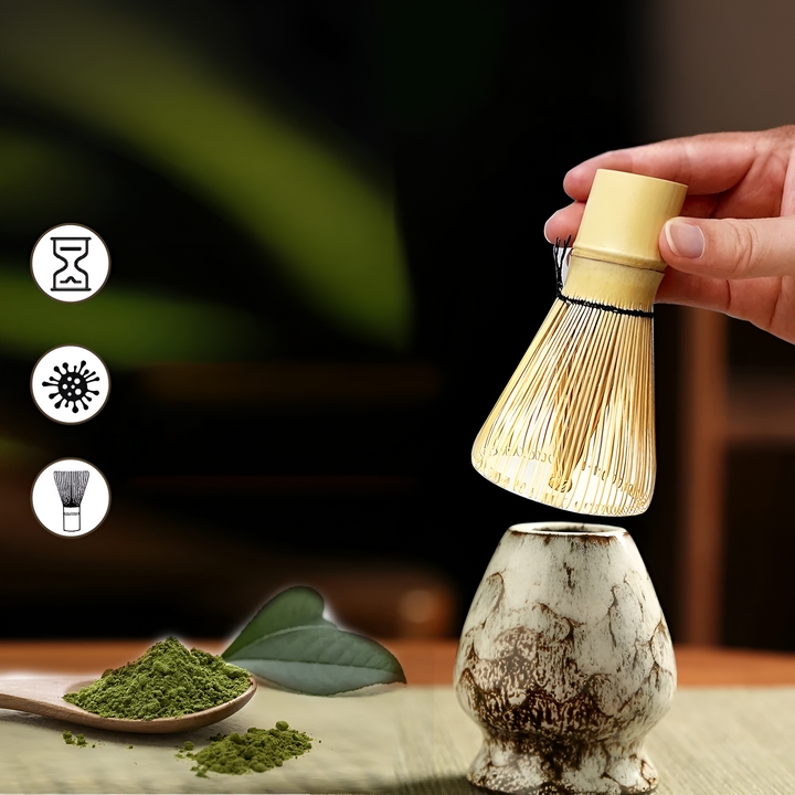 Lisslune | Traditional Matcha Tea Set – 6-Piece Authentic Japanese Matcha Kit – Premium Bamboo & Ceramic