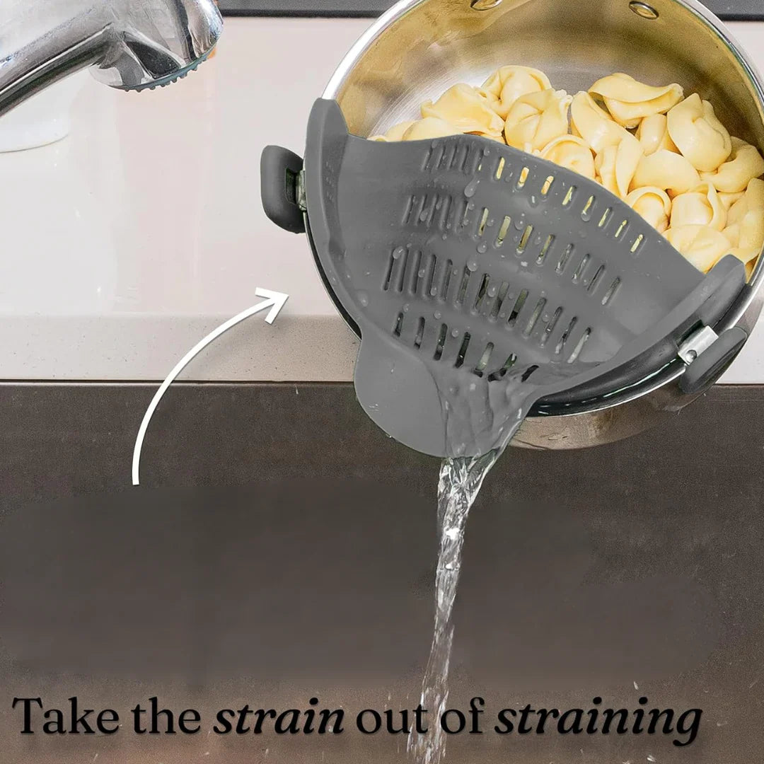 Lisslune | Silicone sieve with clip – Heat-resistant draining container for food