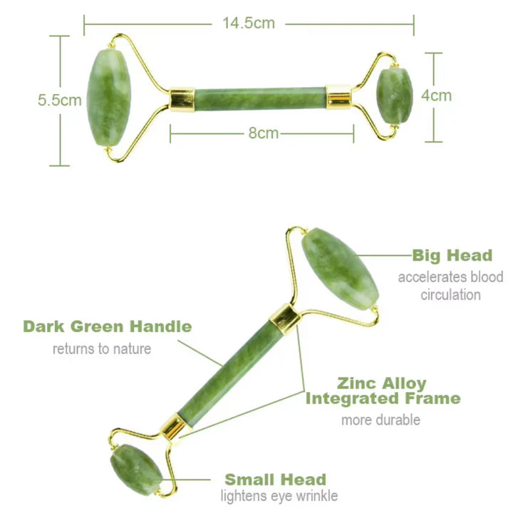 Lisslune | Instant Glow Gua Sha & Jade Roller Set | For radiant skin and natural relaxation
