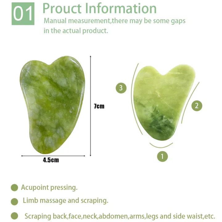 Lisslune | Instant Glow Gua Sha & Jade Roller Set | For radiant skin and natural relaxation