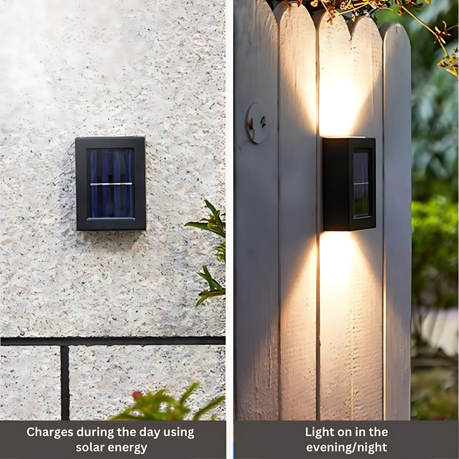 Lisslune | Wireless LED Solar Wall Lights - Outdoor Garden Lighting for Pathways & Patios, Energy-Efficient & Weather-Resistant