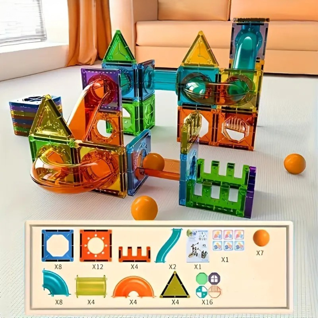 Lisslune | BrightTracks – Magnetic Building Toy with LED (69-Piece Set)