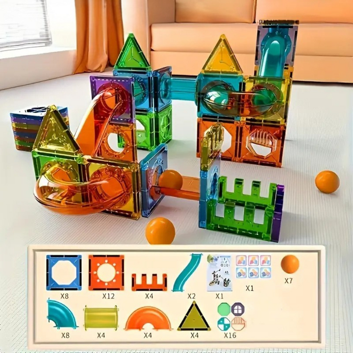 Lisslune | BrightTracks – Magnetic Building Toy with LED (69-Piece Set)