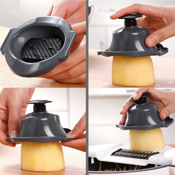 Lisslune | 7-in-1 vegetable slicer with draining basket and interchangeable blades