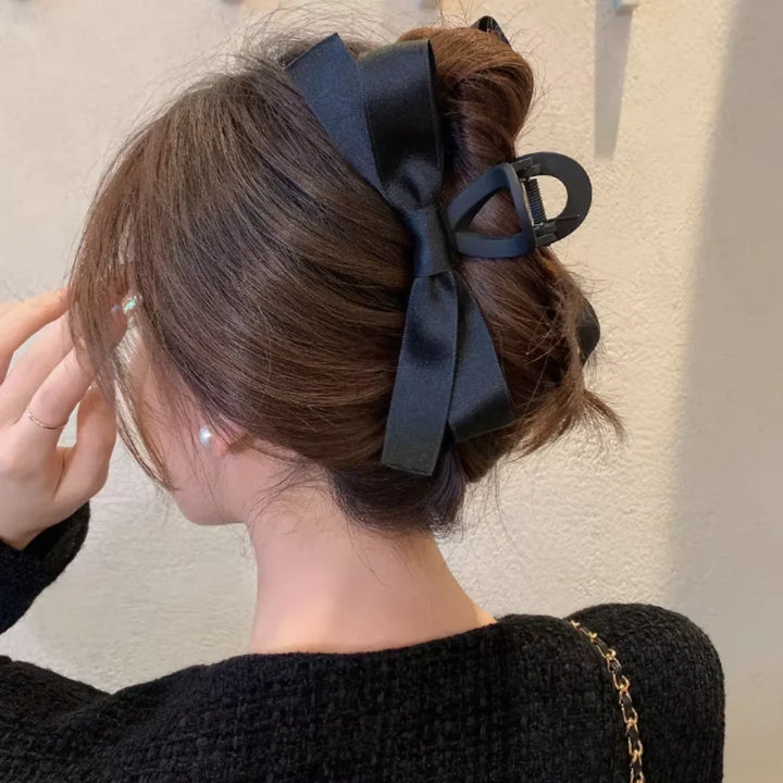 Lisslune | Large Hair Clips with Satin Bows