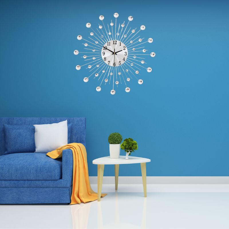 Lisslune | Diamond Work Gypsophila | Wall Clock | Luxurious Aura | Stylish Decoration