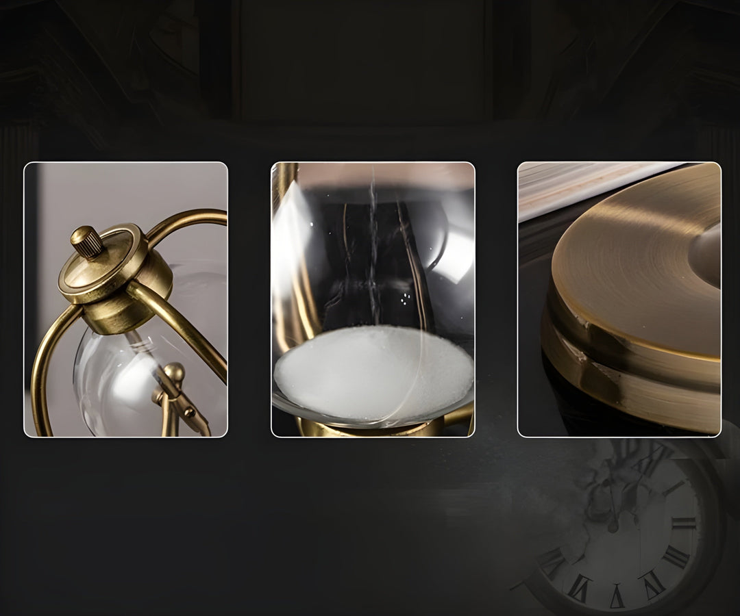 Lisslune | GracefulTime Clock – Luxury Hourglass with Elegant Gold Frame & Timeless Design