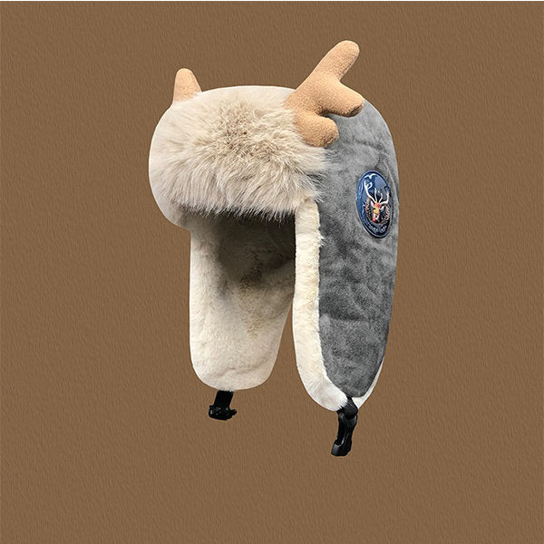 Lisslune | Deer Antler Winter Earflap Hat