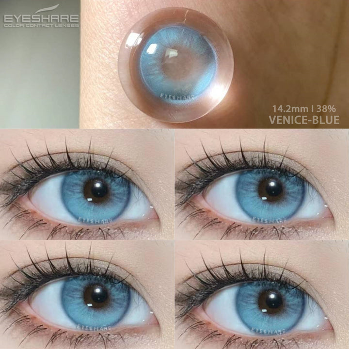 Lisslune Venice Blue 14.2mm 1 Pair | 1 Year