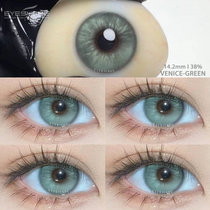 Lisslune Venice Green 14.2mm 1 Pair | 1 Year