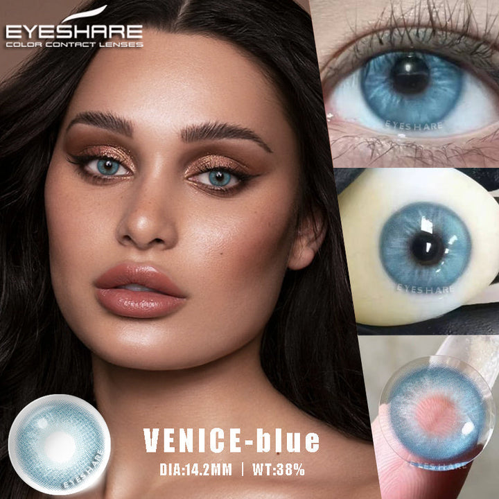 Lisslune Venice Blue 14.2mm 1 Pair | 1 Year