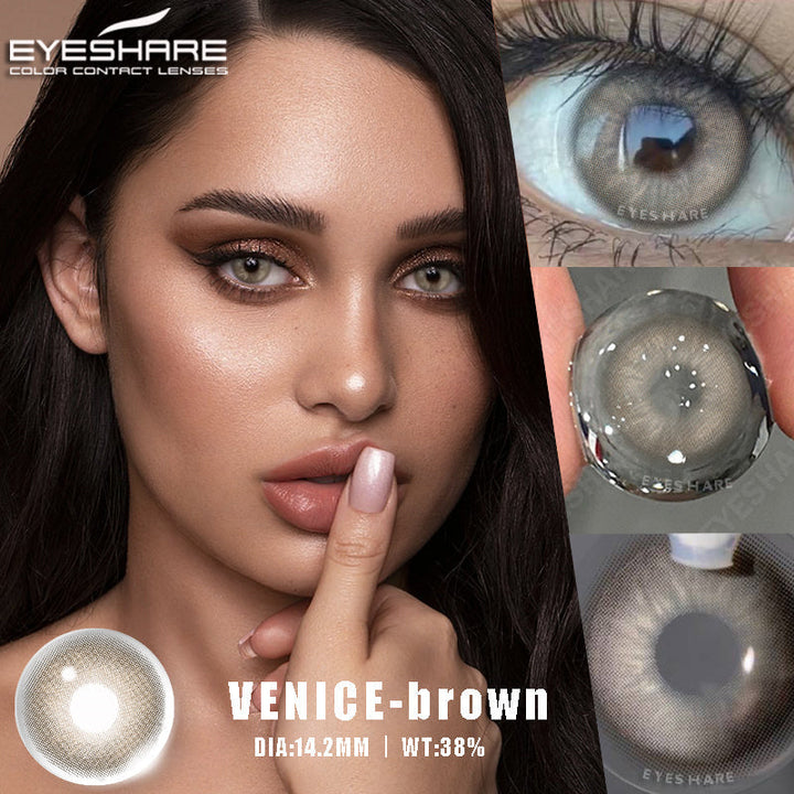 Lisslune Venice Brown 14.2mm 1 Pair | 1 Year