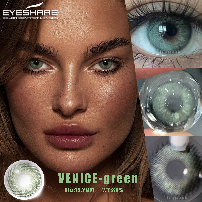 Lisslune Venice Green 14.2mm 1 Pair | 1 Year
