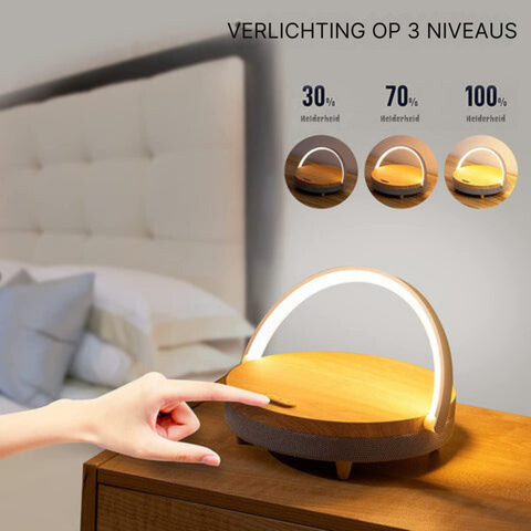 Lisslune | 3-in-1 LED Lamp, Bluetooth Speaker & Wireless Charger | Smart Desk Light