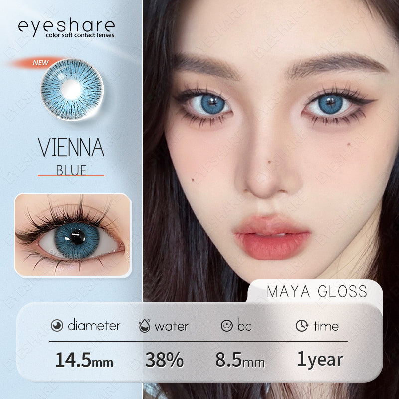 Lisslune Vienna Blue 14.5mm 1 Pair | 1 Year
