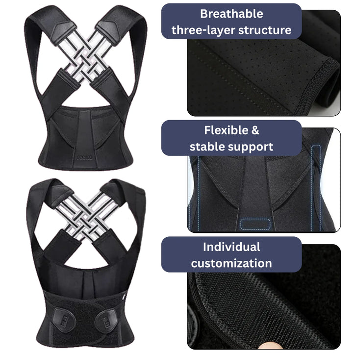 Lisslune | Back Support and Posture Corrector | Adjustable, Comfortable & Ideal for Improving Confidence and Posture