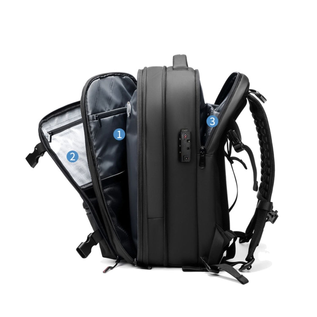 Lisslune | VacuPro – Compression Travel Backpack with Built-In Vacuum System | Space-Saving Cabin Bag