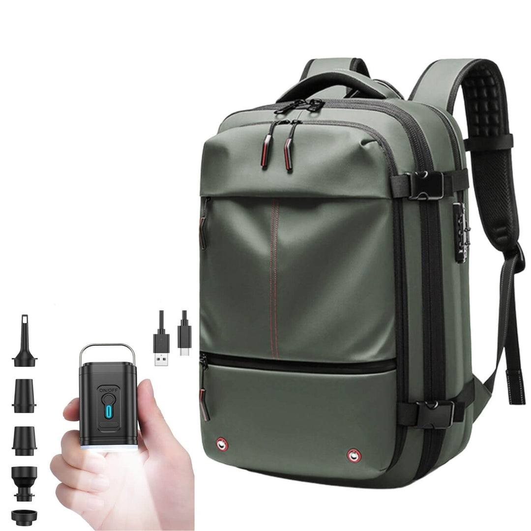 Lisslune | VacuPro – Compression Travel Backpack with Built-In Vacuum System | Space-Saving Cabin Bag
