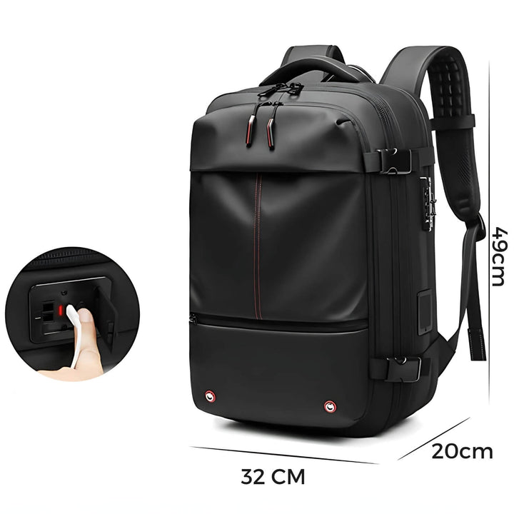 Lisslune | VacuPro – Compression Travel Backpack with Built-In Vacuum System | Space-Saving Cabin Bag