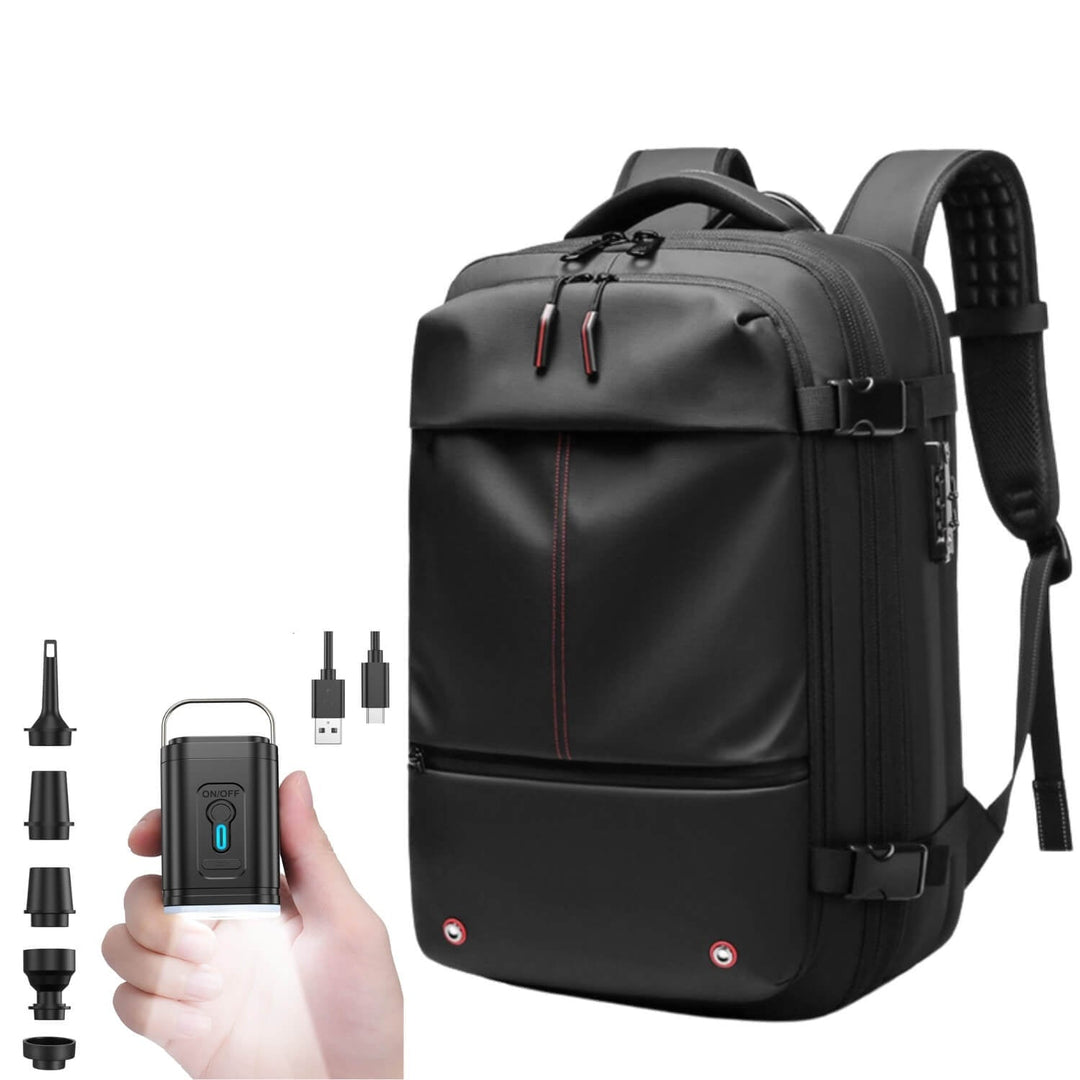 Lisslune | VacuPro – Compression Travel Backpack with Built-In Vacuum System | Space-Saving Cabin Bag