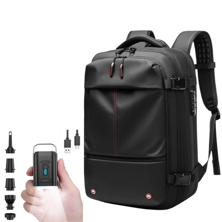 Lisslune | VacuPro – Compression Travel Backpack with Built-In Vacuum System | Space-Saving Cabin Bag