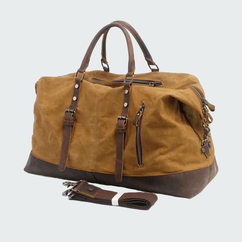 Lisslune | Valour Canvas & Leather Travel Duffle Bag – 35L
