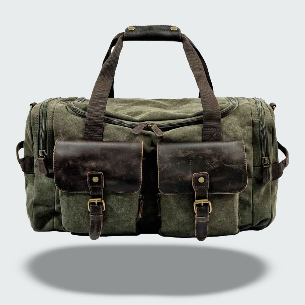 Lisslune | Vanguard Waxed Canvas & Leather Travel Duffle – 36.5L