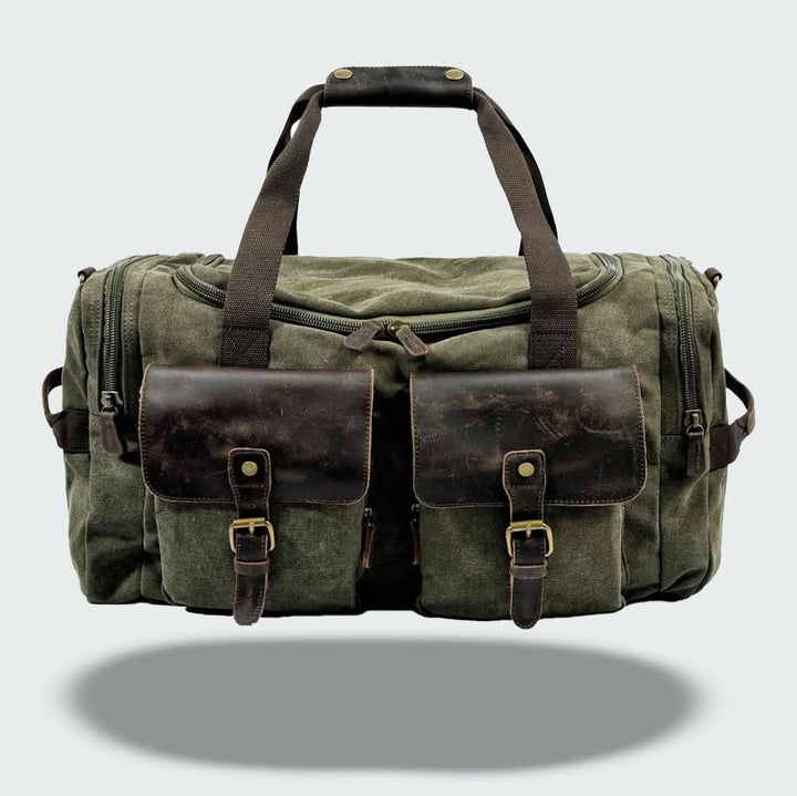 Lisslune | Vanguard Waxed Canvas & Leather Travel Duffle – 36.5L