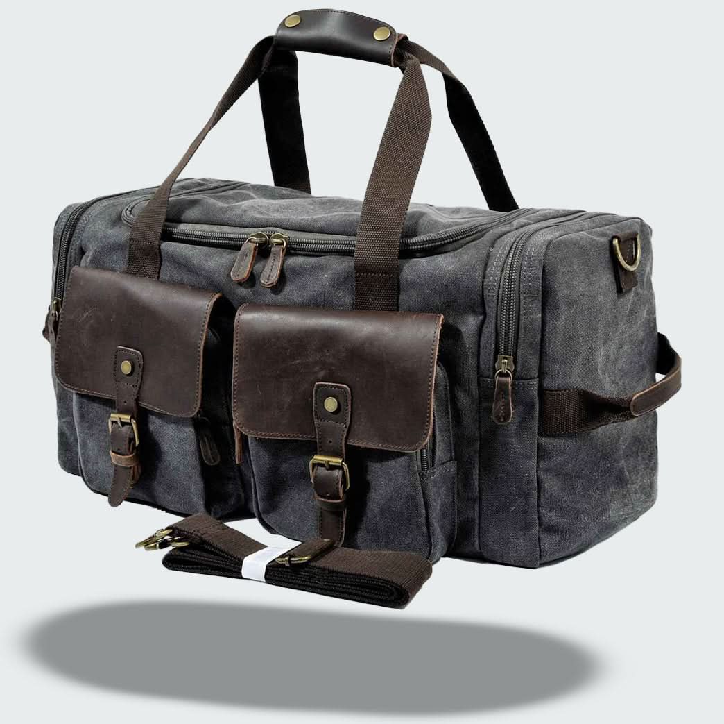 Lisslune | Vanguard Waxed Canvas & Leather Travel Duffle – 36.5L